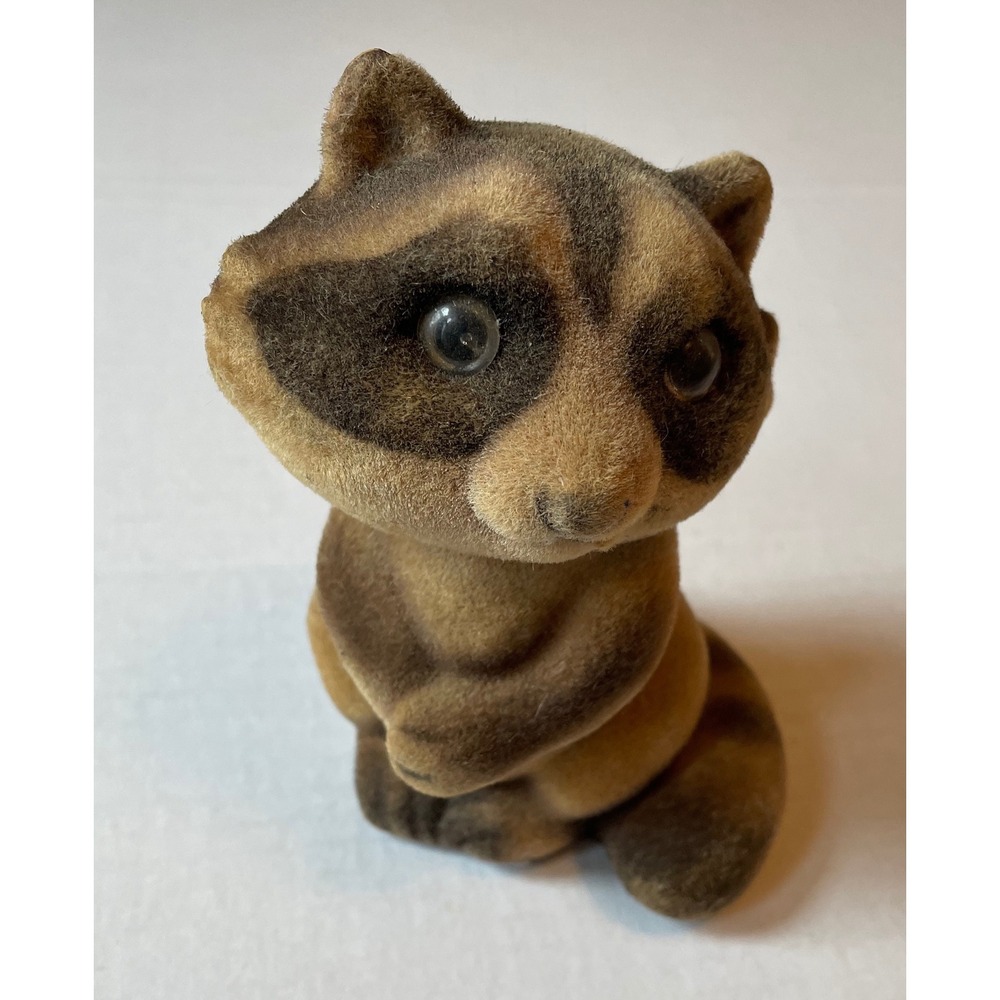 Vintage Felt Raccoon Adorable Figurine